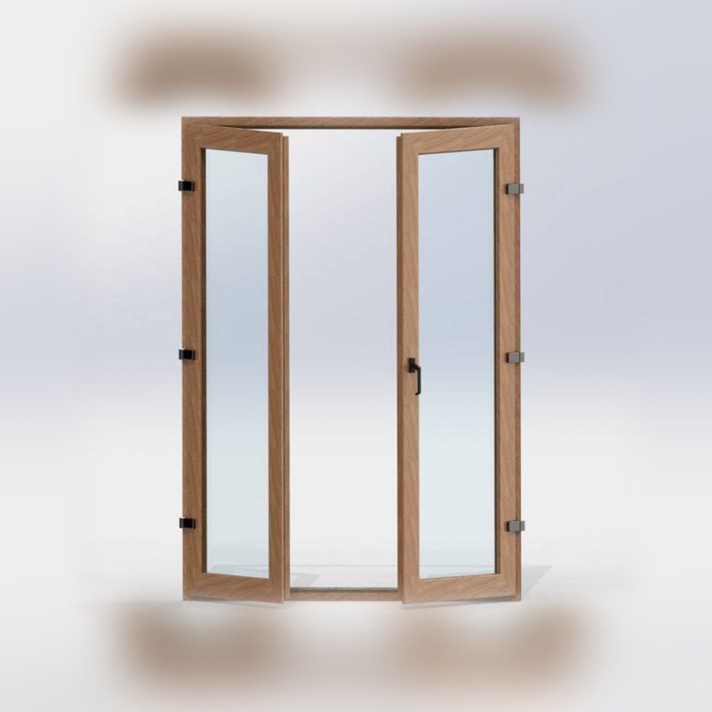 uPVC French door in woodgrain