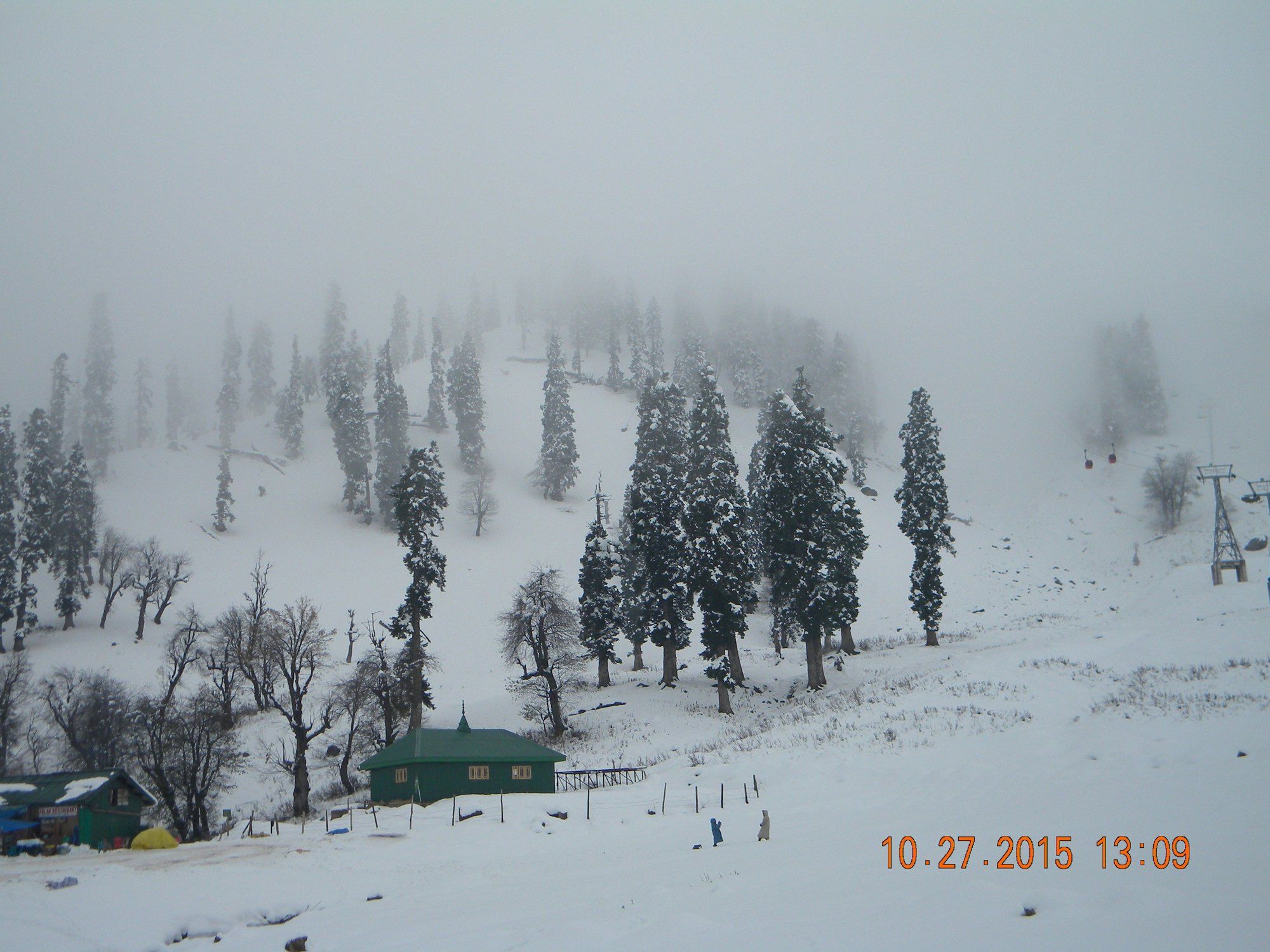 Snow-capped Gulmarg during snowfall