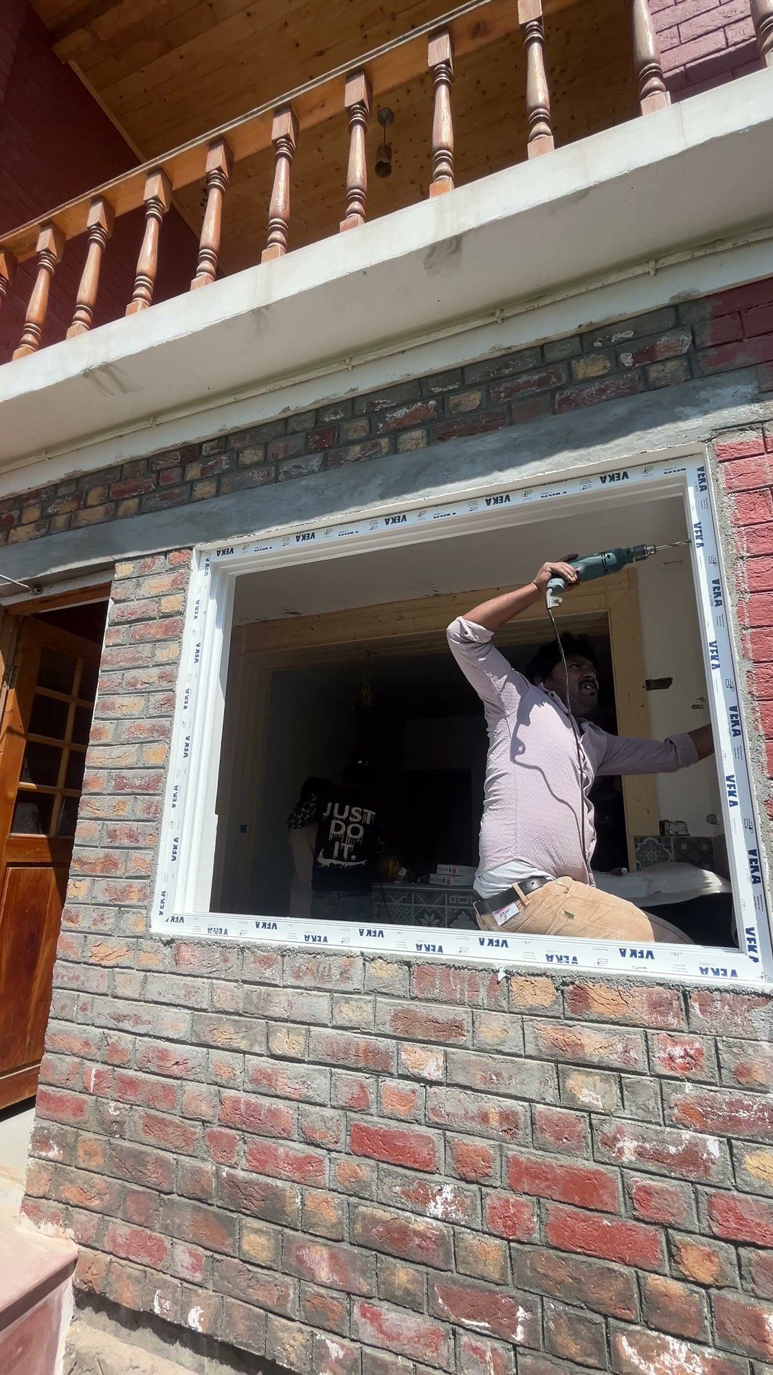 Fitting a new frame in an old brick house
