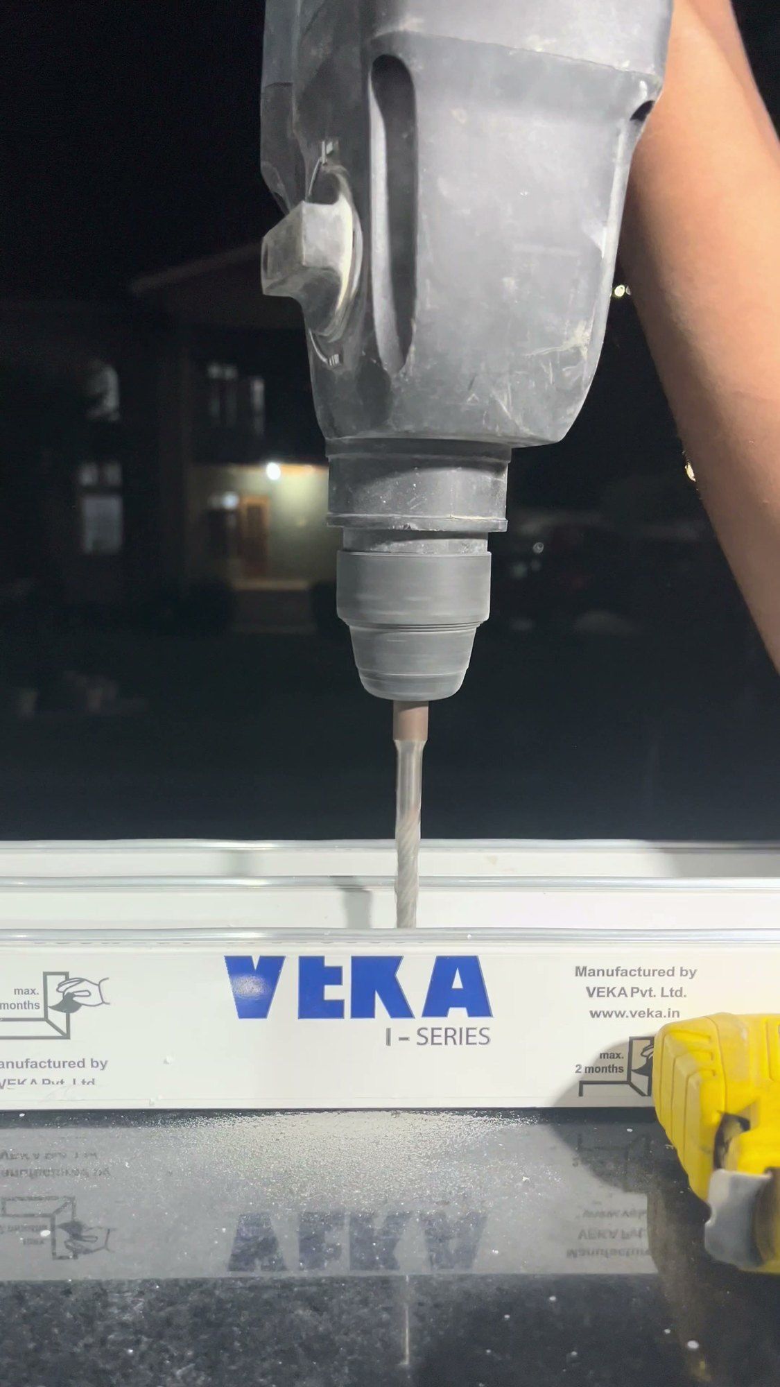 Drilling a VEKA profile